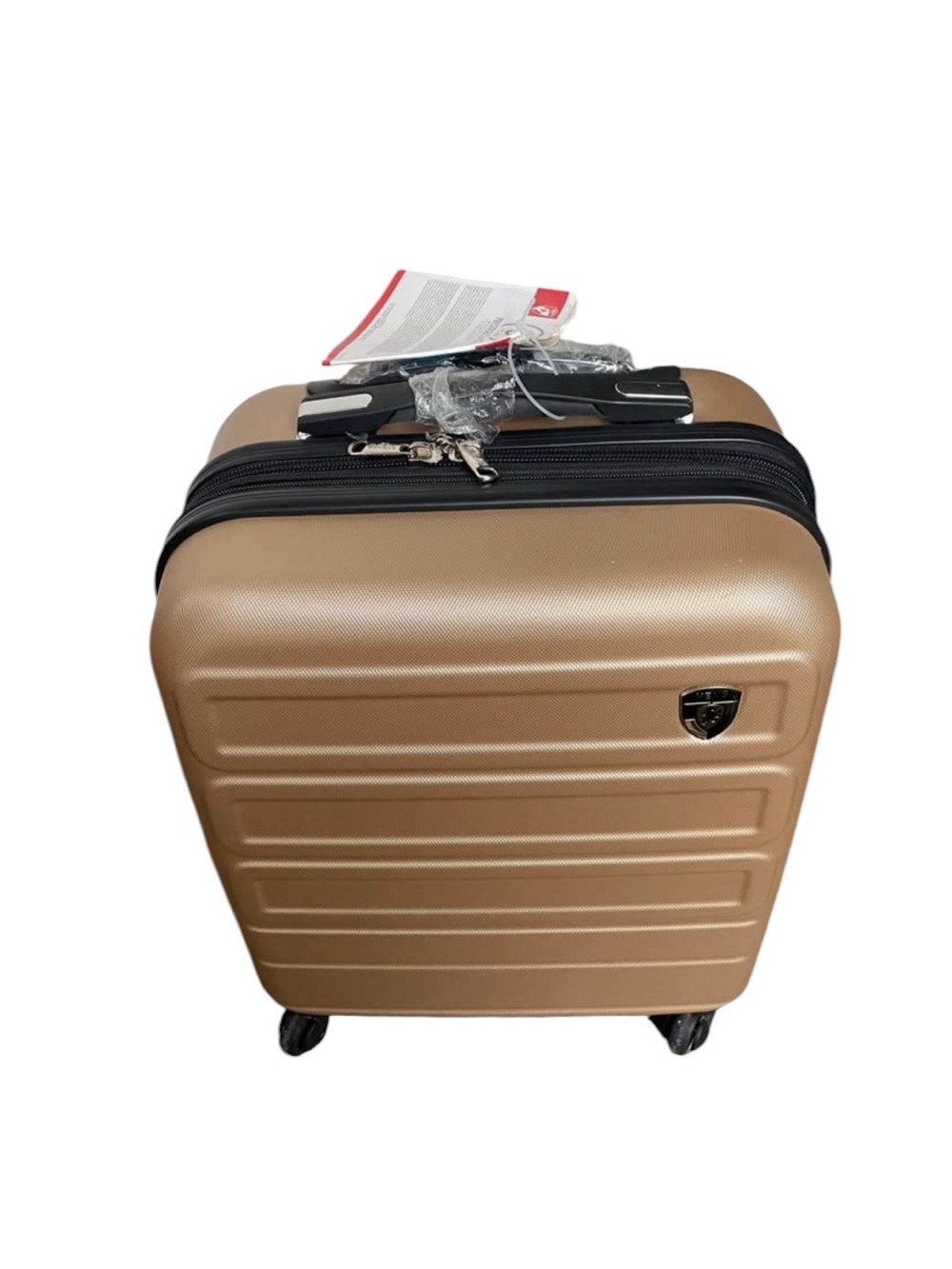HEYS Equator Champagne Gold Hard-Shell Wide Body Carry-On Luggage Suitcase